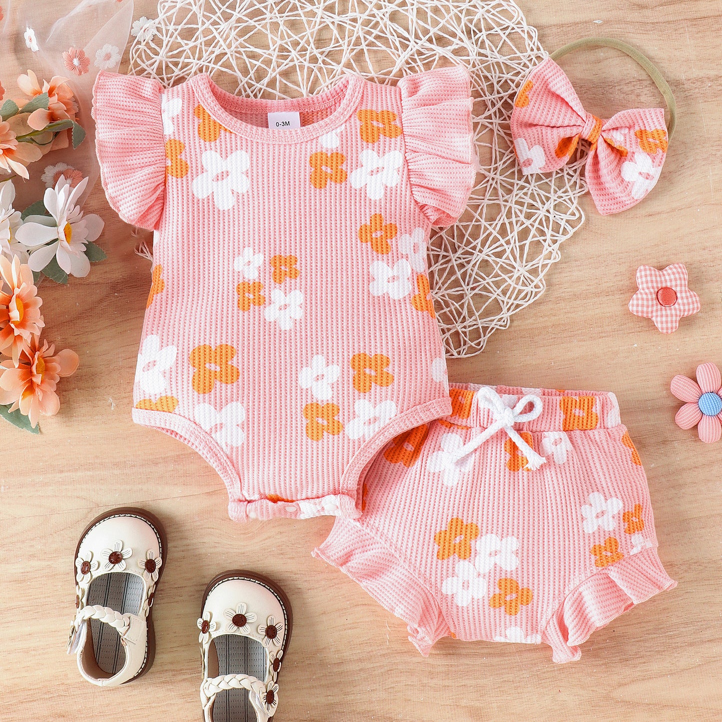 Baby Bodysuit Shorts Two-piece Set