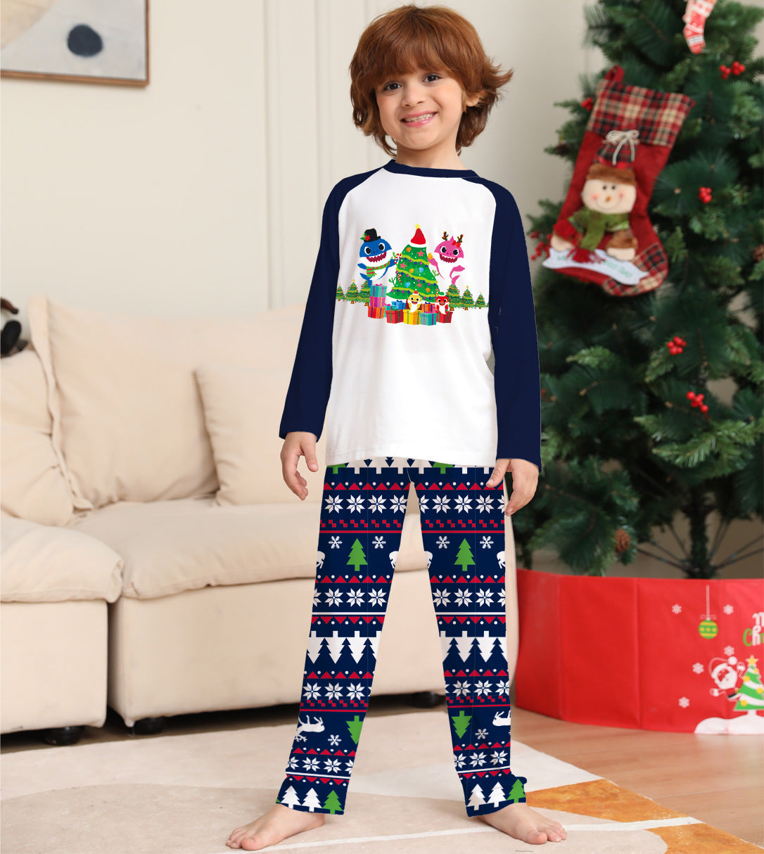 Family Christmas Pajamas Set for Couples Kids Baby