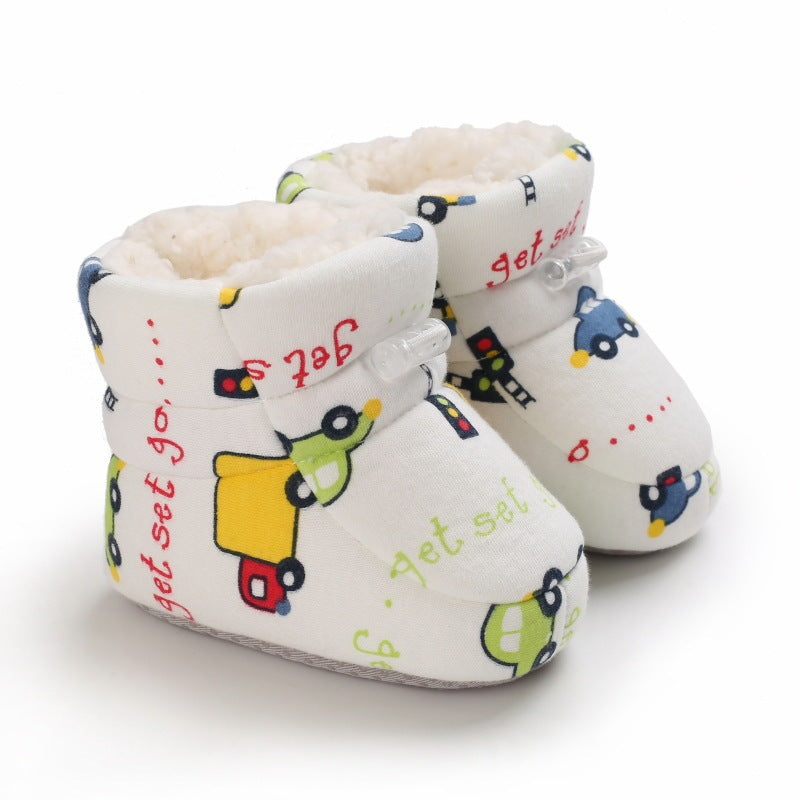 Winter Graffiti Cartoon Baby Cotton Boots Thick Warm