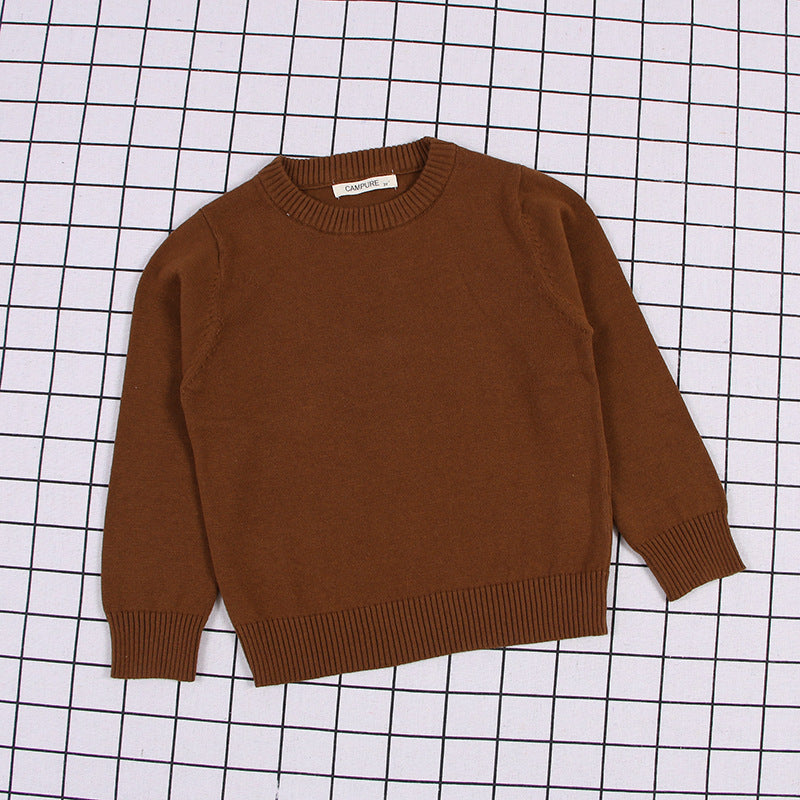 Boys And Girls Solid Color Sweater Pullover Sweater