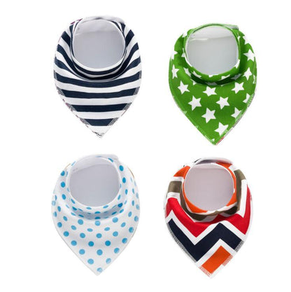 4pcs Bibs Burp Cloth Print