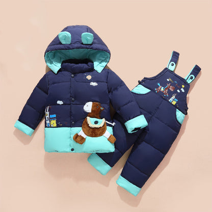 Casual Children Thick Down Jacket Suit