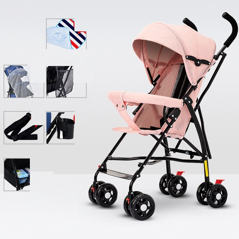 Sit And Lie Down Baby Portable Folding Simple Trolley