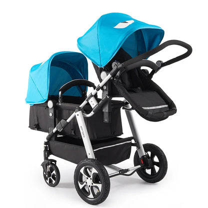 Luxury Twin Baby Stroller,High Landscape Pram,Folding Carriage