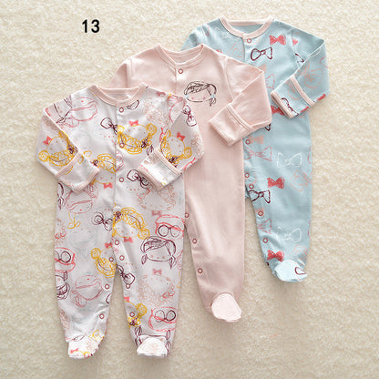 Three New Baby One Piece Rompers With Long Sleeves And Feet