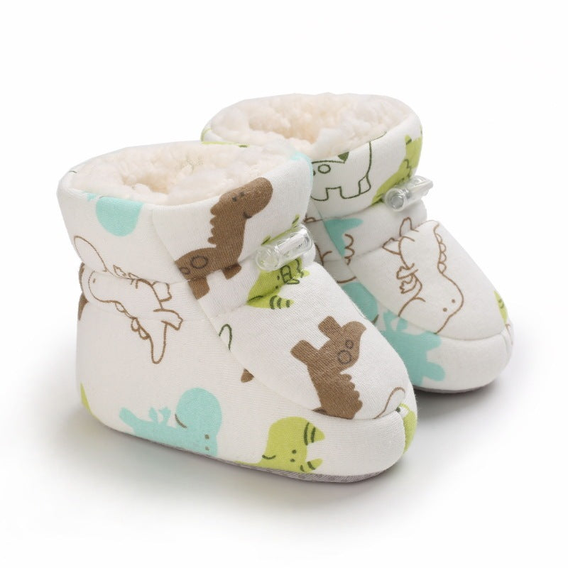 Winter Graffiti Cartoon Baby Cotton Boots Thick Warm