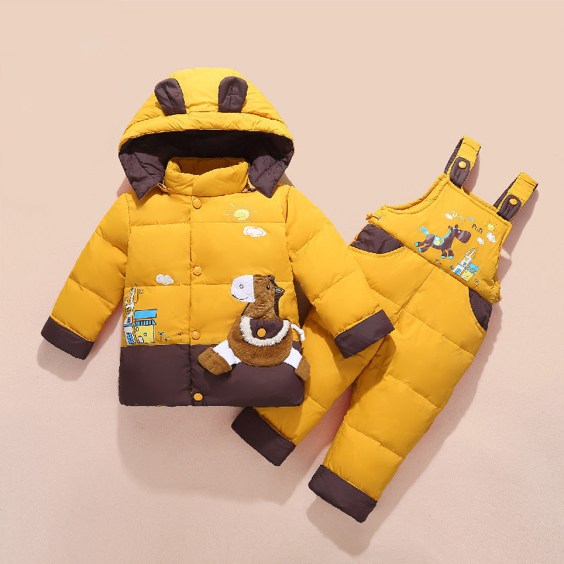 Casual Children Thick Down Jacket Suit