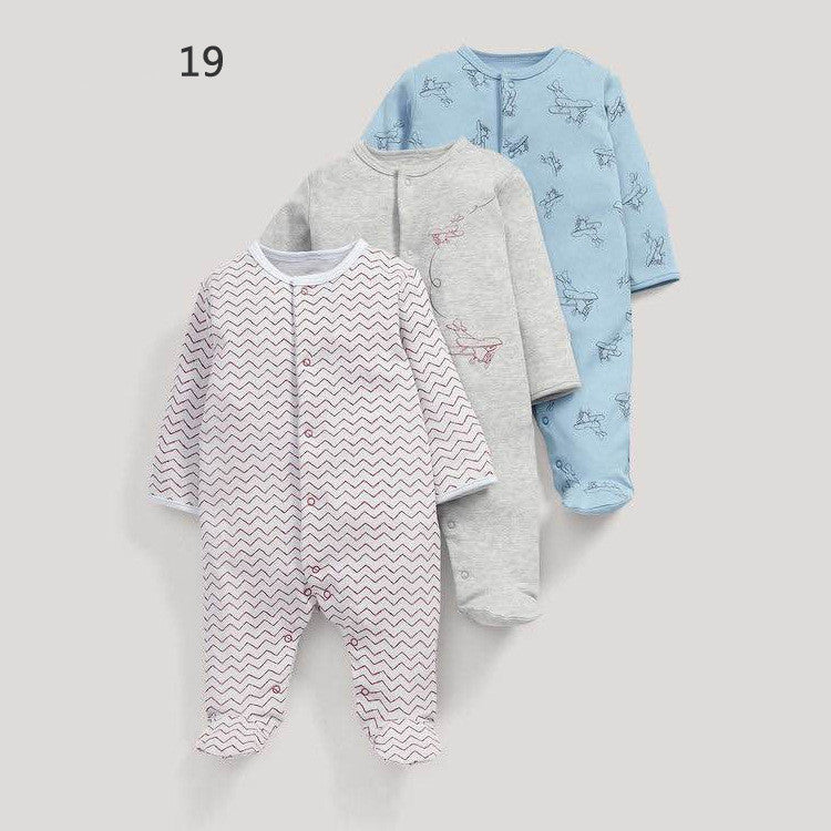 Three New Baby One Piece Rompers With Long Sleeves And Feet