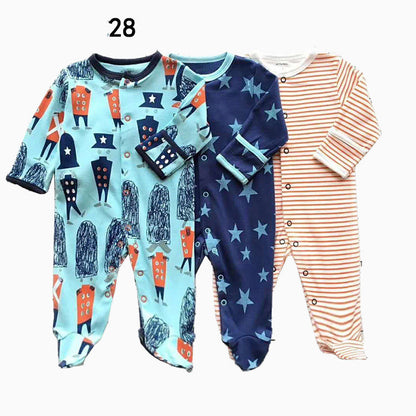 Three New Baby One Piece Rompers With Long Sleeves And Feet