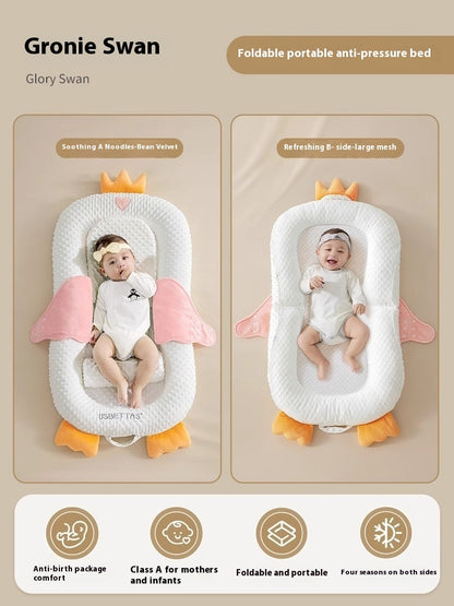 Minimally Printed Baby Soothing And Anti Startle Bed