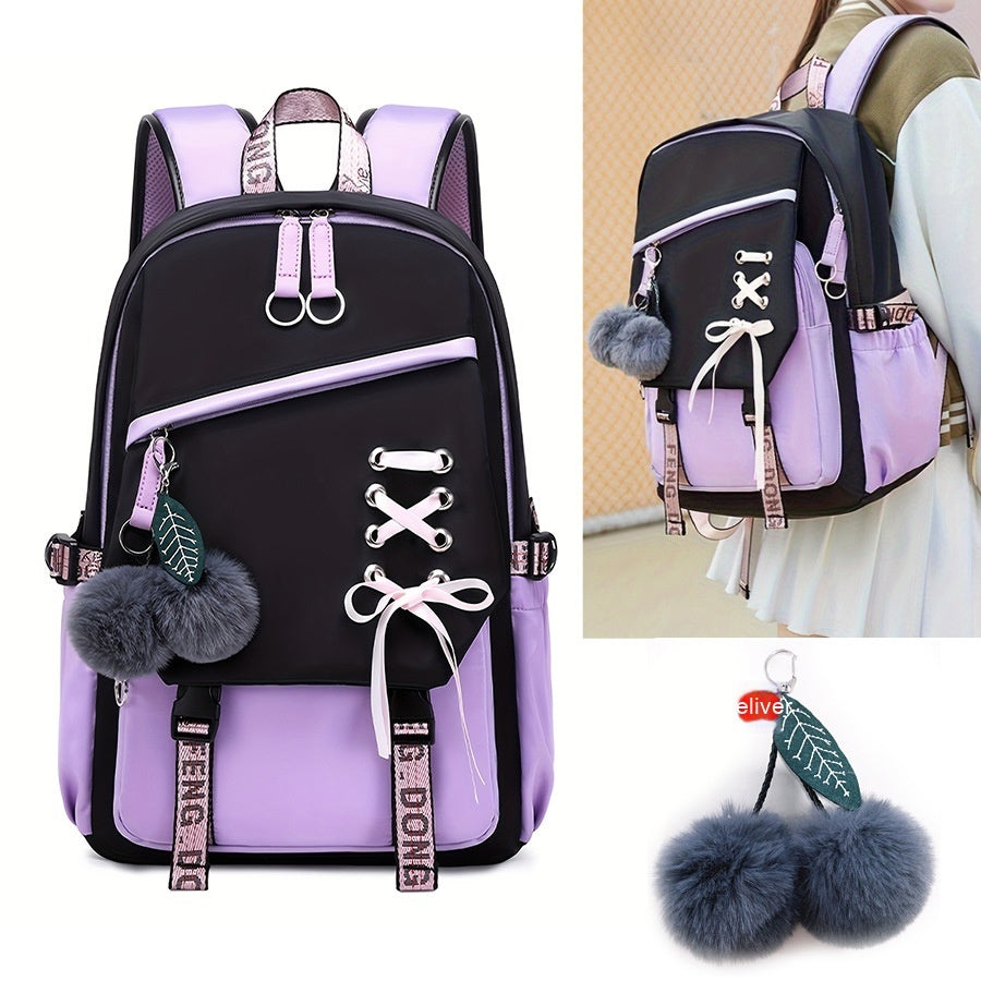 New Bow Women's Backpack Girl Cute Sweet Backpack