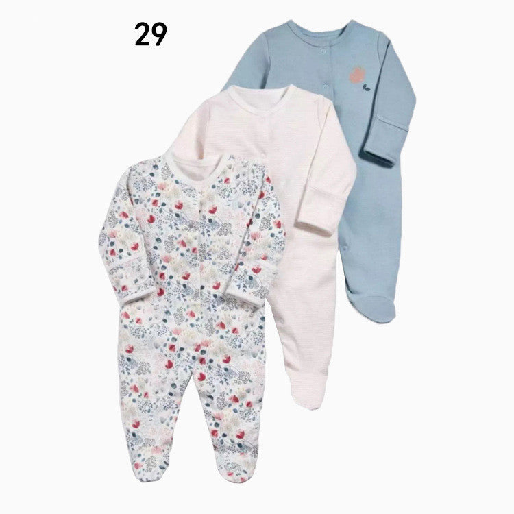 Three New Baby One Piece Rompers With Long Sleeves And Feet