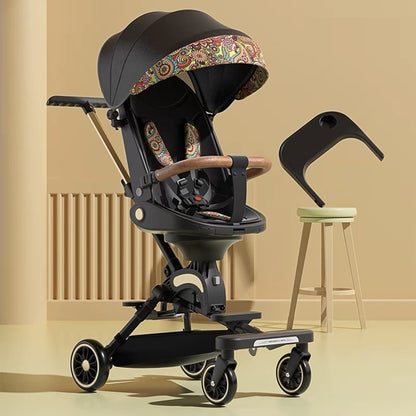 Can Sit And Lie Flat Two-way Folding Lightweight Shock-absorbing High-view Stroller