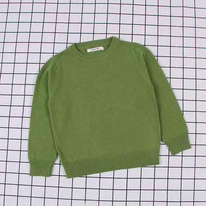 Boys And Girls Solid Color Sweater Pullover Sweater