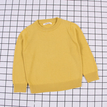 Boys And Girls Solid Color Sweater Pullover Sweater