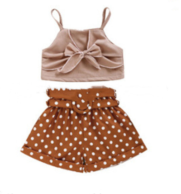 Polka Dot Flared Shorts Suit