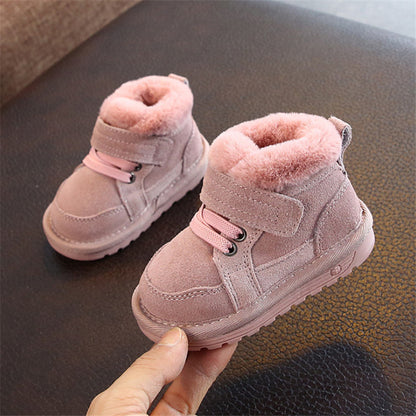 Cute Velcro Baby Boots Simple Soft Baby Snow Boots