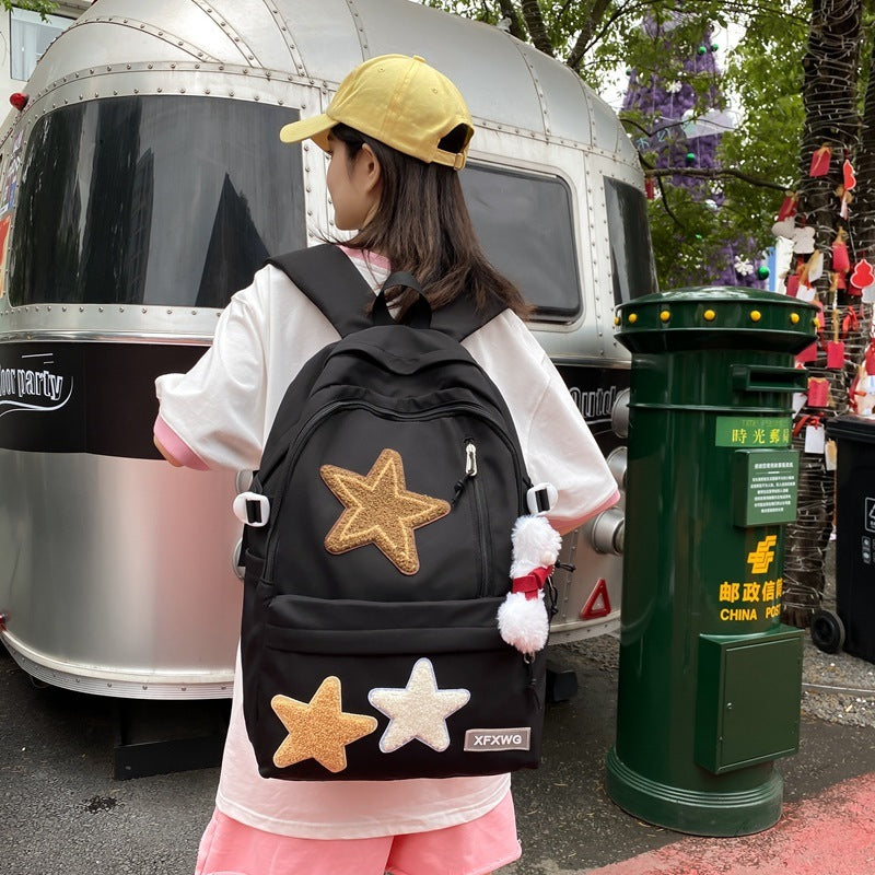 Women's Fashionable All-match Nylon Star Backpack