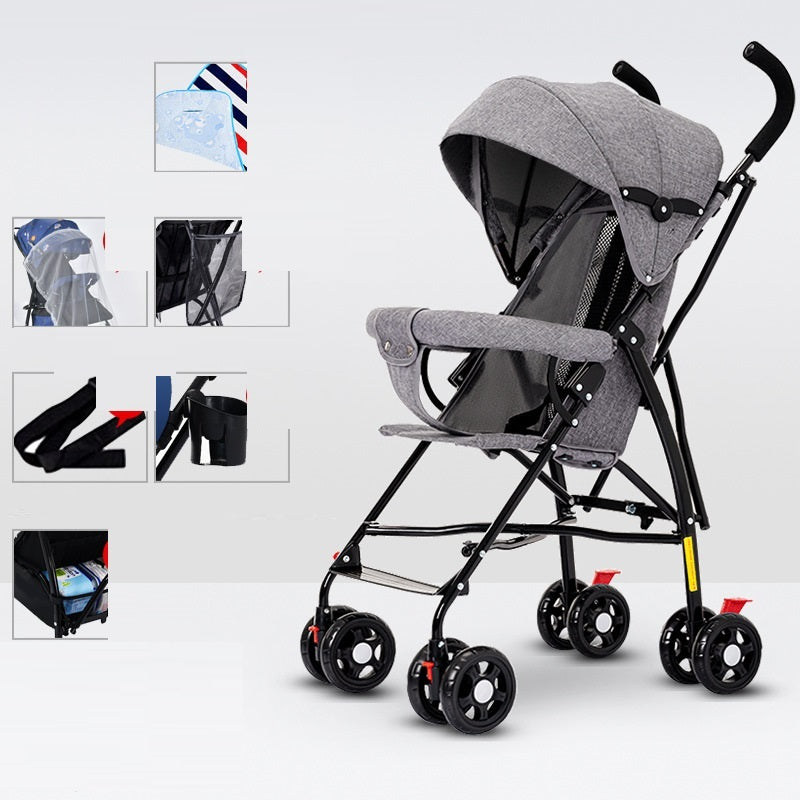 Sit And Lie Down Baby Portable Folding Simple Trolley