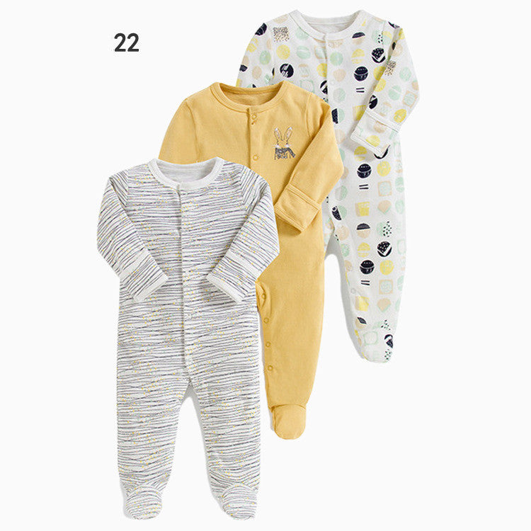 Three New Baby One Piece Rompers With Long Sleeves And Feet