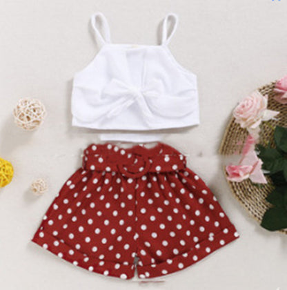 Polka Dot Flared Shorts Suit