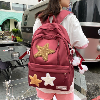 Women's Fashionable All-match Nylon Star Backpack