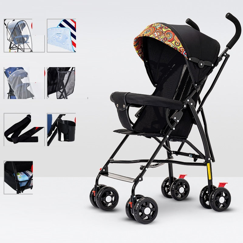 Sit And Lie Down Baby Portable Folding Simple Trolley